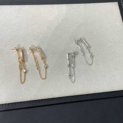 [RAFFINE]CHAINE CHAOS DIAMOND DROP EARRINGS