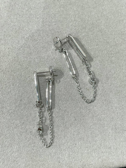 [RAFFINE]CHAINE CHAOS DIAMOND DROP EARRINGS