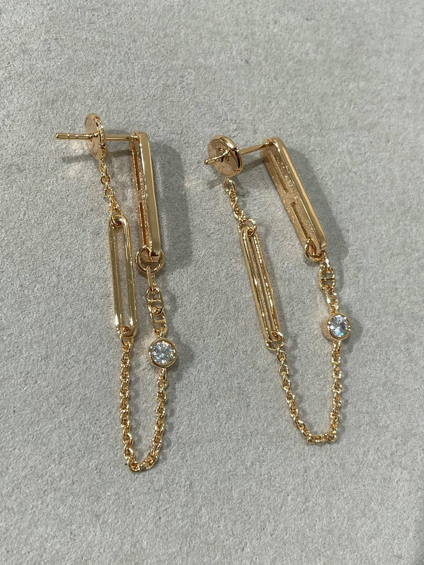 [RAFFINE]CHAINE CHAOS DIAMOND DROP EARRINGS