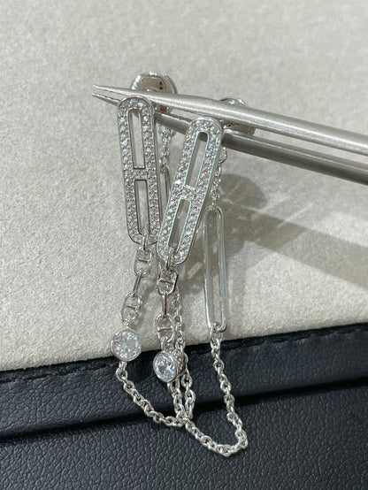 [RAFFINE]CHAINE CHAOS DIAMOND DROP EARRINGS