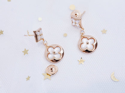 [RAFFINE]STAR AND SUN PINK GOLD MOP DROP EARRINGS