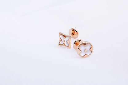 [RAFFINE]STAR AND SUN PINK GOLD MOP STUD EARRINGS