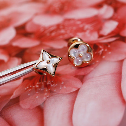 [RAFFINE]STAR AND SUN PINK GOLD MOP STUD EARRINGS
