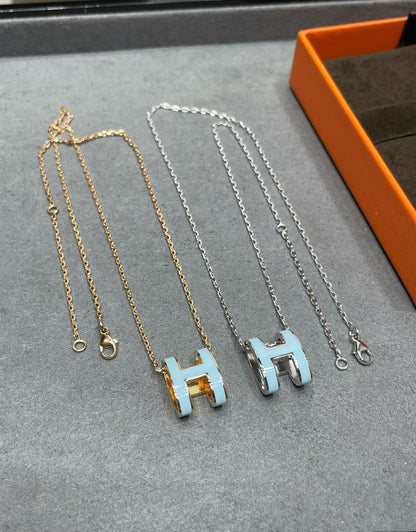 [RAFFINE]POP H SKY BLUE NECKLACE