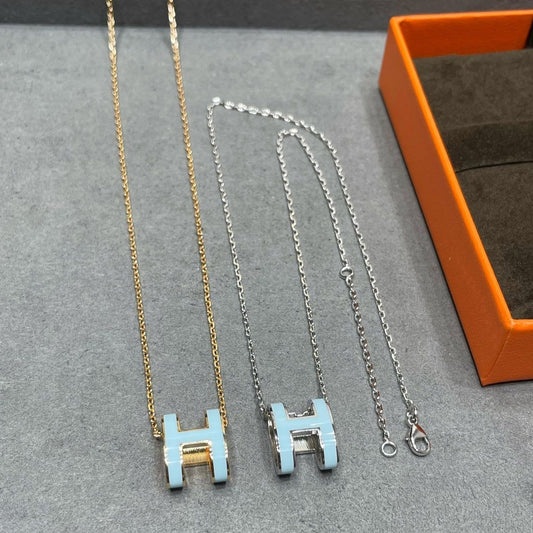 [RAFFINE]POP H SKY BLUE NECKLACE