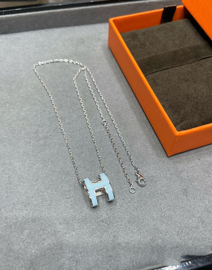 [RAFFINE]POP H SKY BLUE NECKLACE