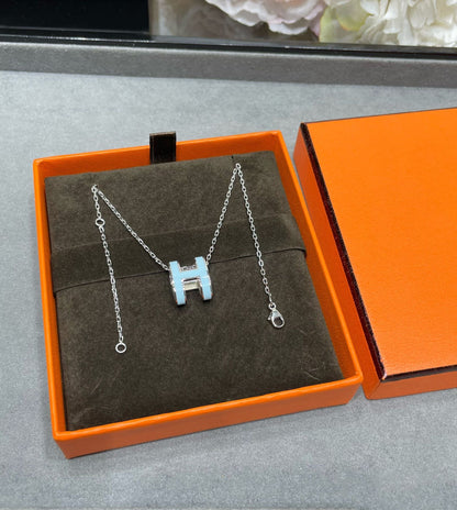 [RAFFINE]POP H SKY BLUE NECKLACE