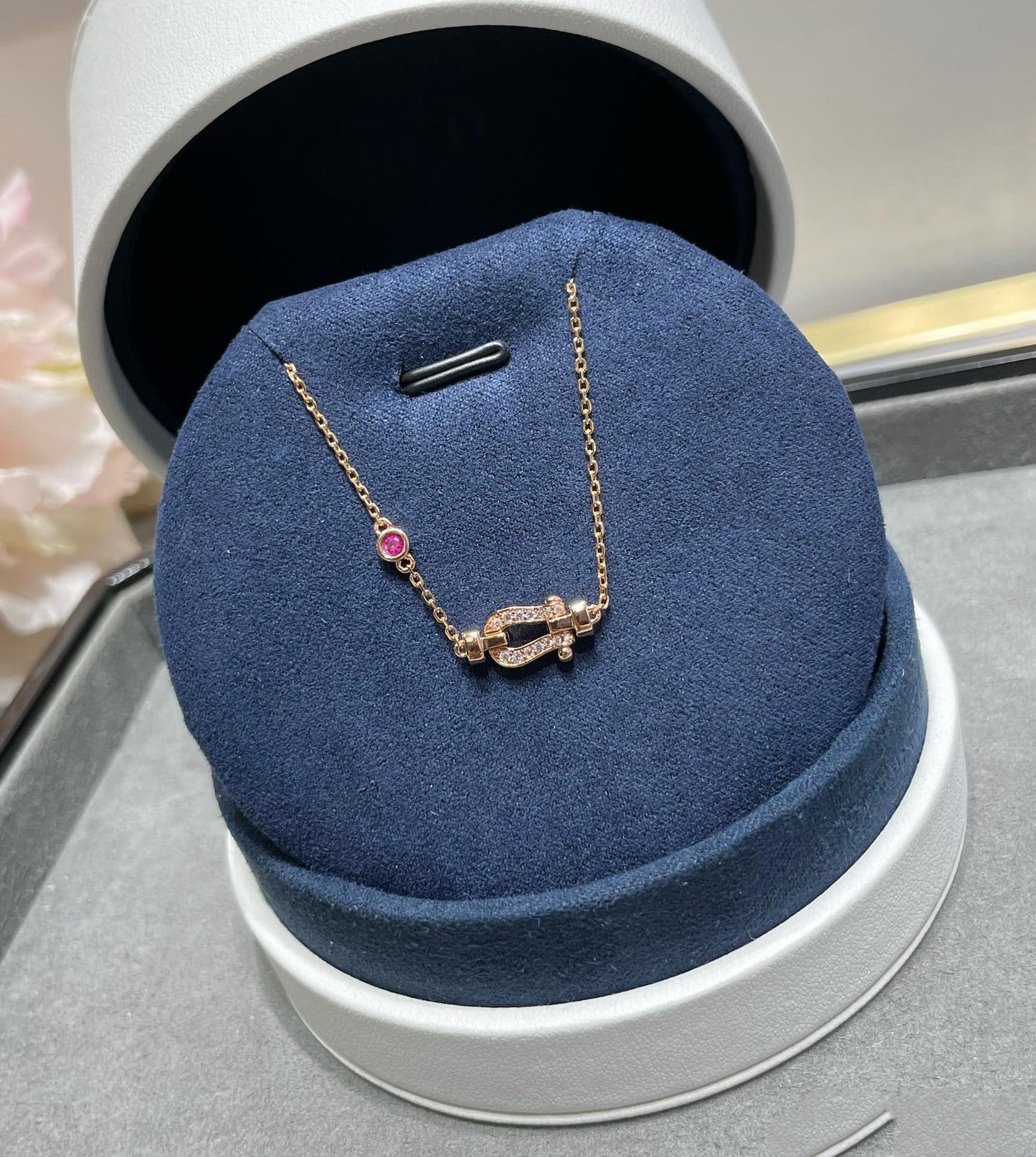 [RAFFINE]FORCE 10 DIAMOND CHAIN LINK PINK GOLD BRACELET