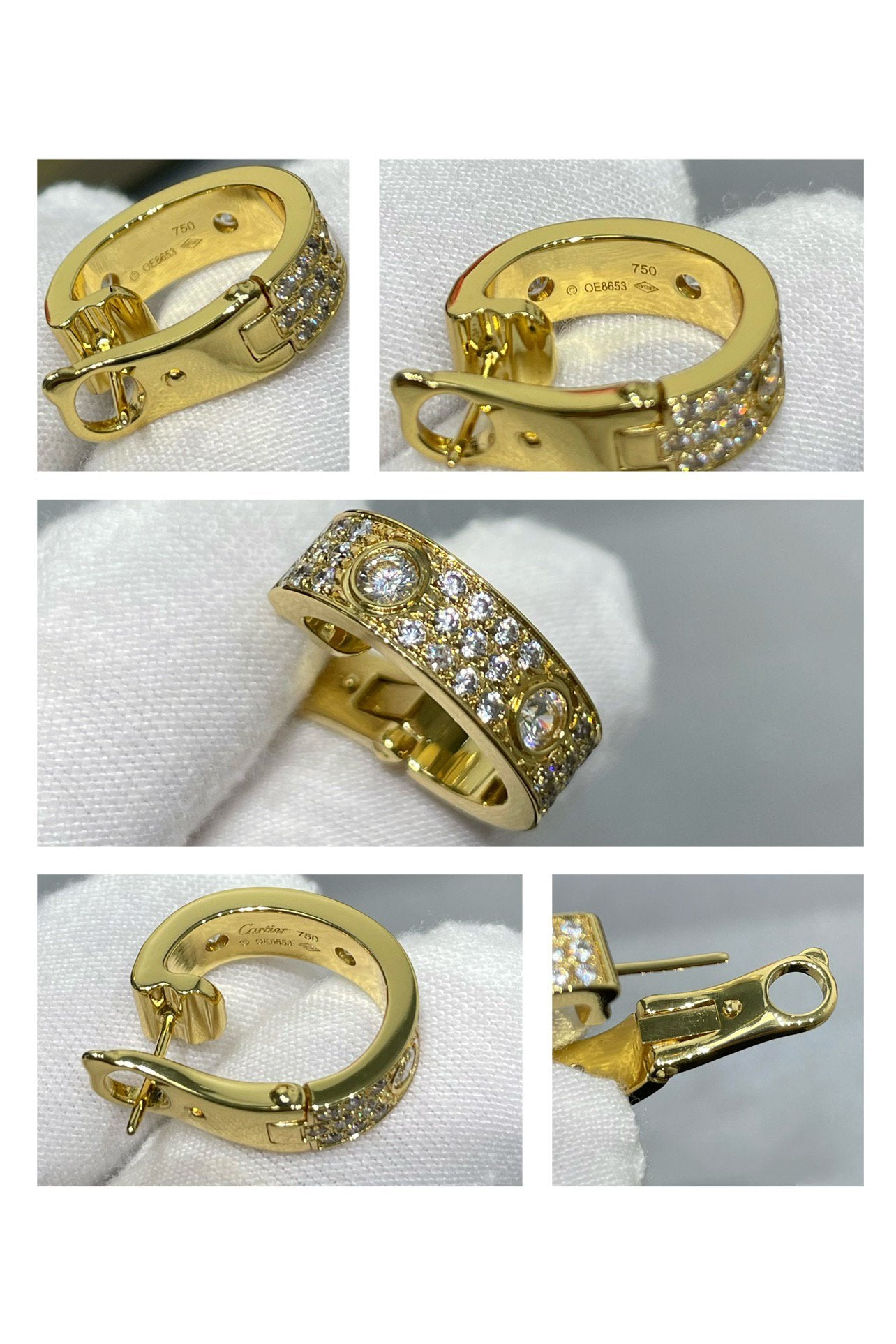 [RAFFINE]LOVE 5.5MM DIAMOND PAVED EARRINGS