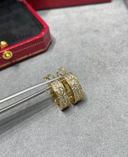 [RAFFINE]LOVE 5.5MM DIAMOND PAVED EARRINGS