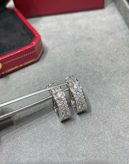 [RAFFINE]LOVE 5.5MM DIAMOND PAVED EARRINGS