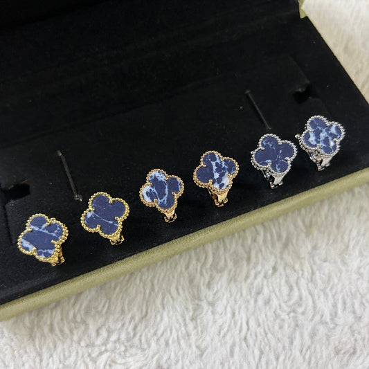 [RAFFINE]CLOVER PIETERSITE MEDIUM STUD EARRINGS