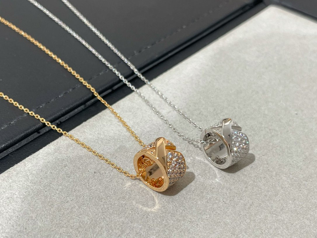 [RAFFINE]LIENS EVIDENCE DIAMOND PAVED NECKLACE
