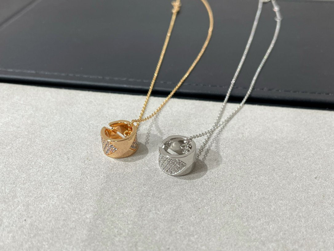 [RAFFINE]LIENS EVIDENCE DIAMOND PAVED NECKLACE
