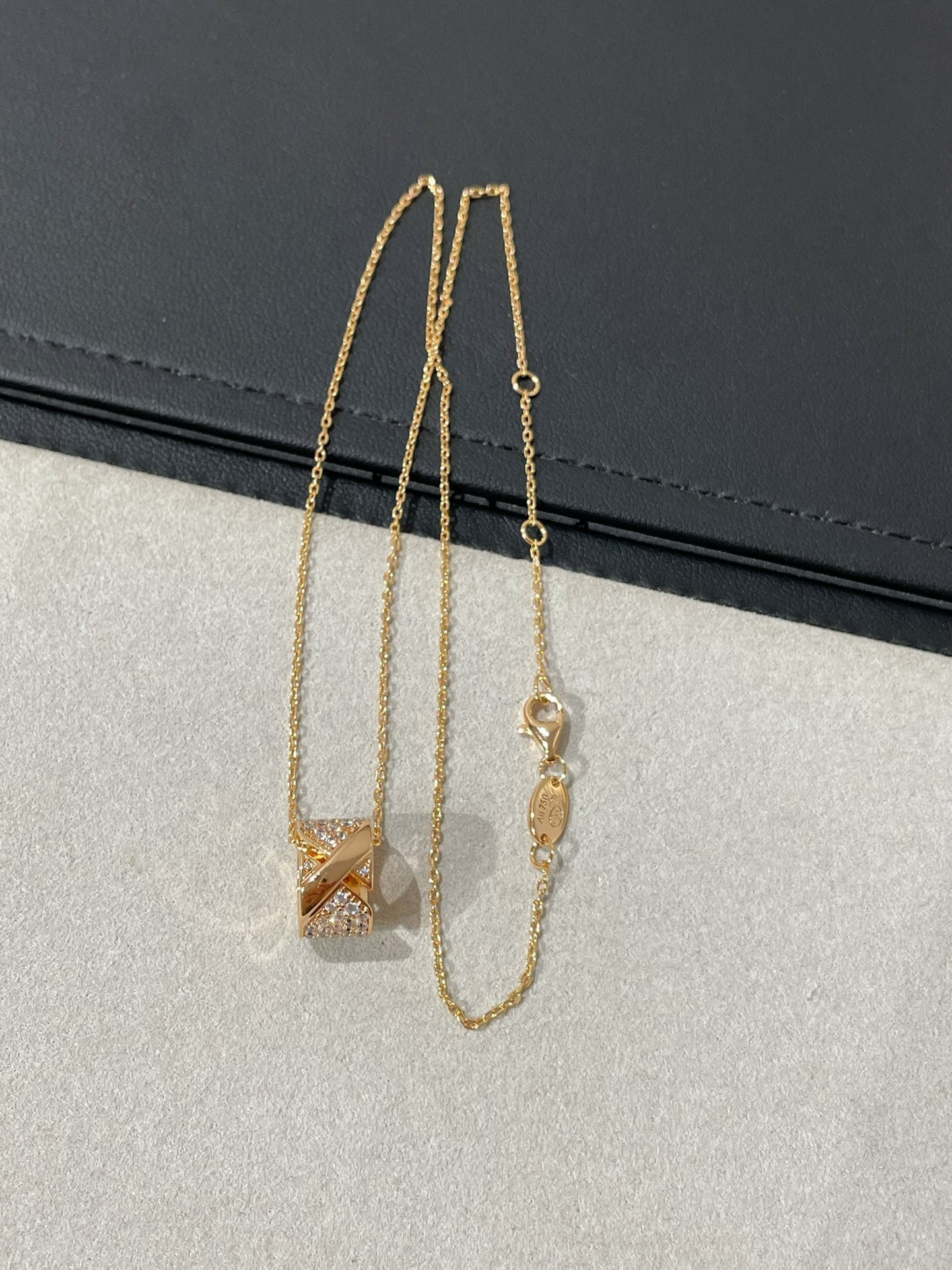 [RAFFINE]LIENS EVIDENCE DIAMOND PAVED NECKLACE