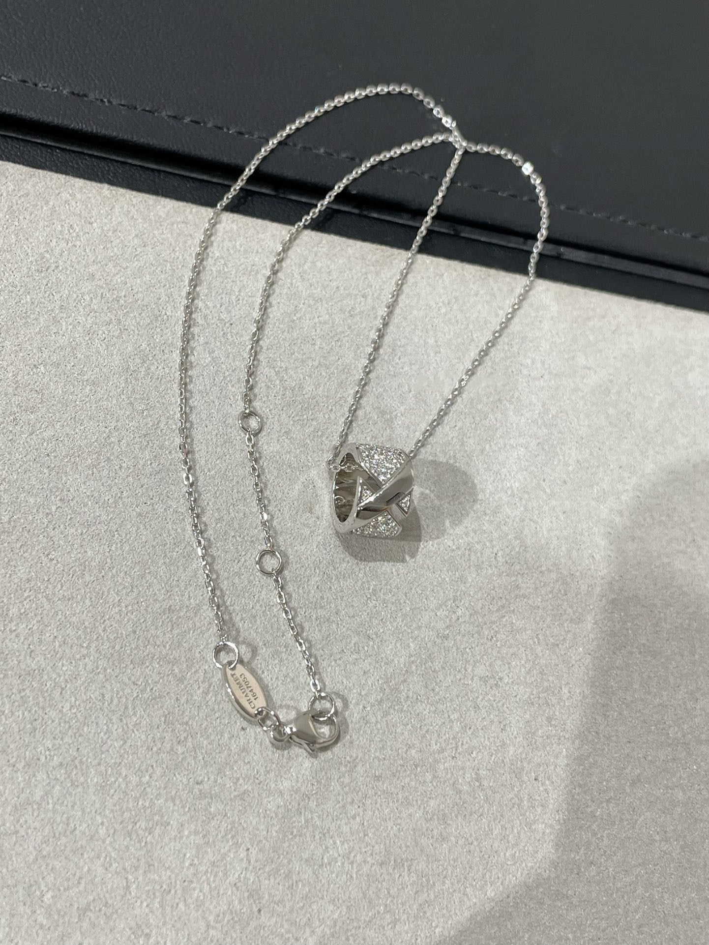 [RAFFINE]LIENS EVIDENCE DIAMOND PAVED NECKLACE