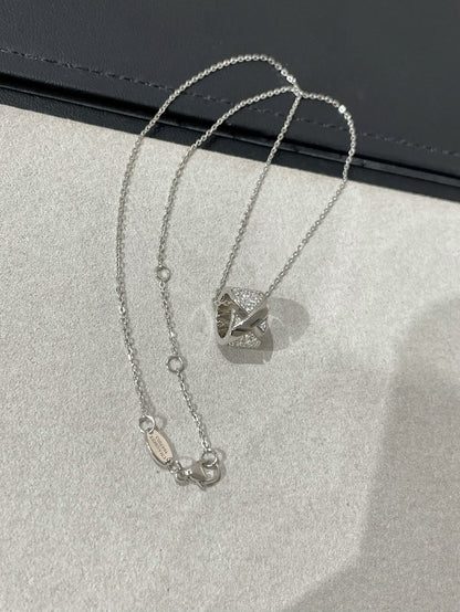 [RAFFINE]LIENS EVIDENCE DIAMOND PAVED NECKLACE
