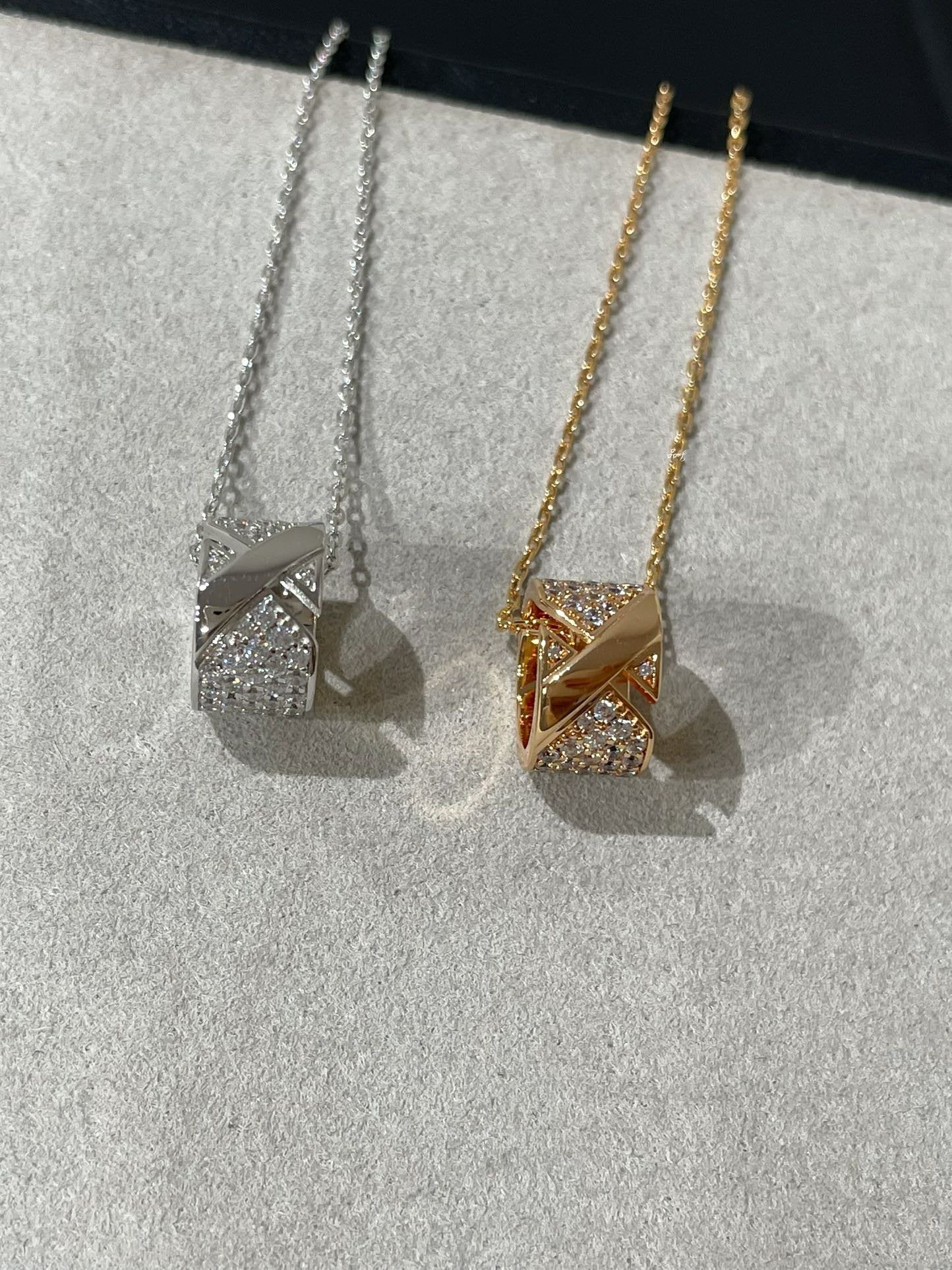 [RAFFINE]LIENS EVIDENCE DIAMOND PAVED NECKLACE