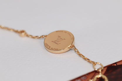 [RAFFINE]STAR AND SUN 4 MOTIF PINK GOLD MALACHITE BRACELET