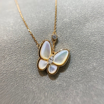 [RAFFINE]BUTTERFLY MOP DIAMOND NECKLACE
