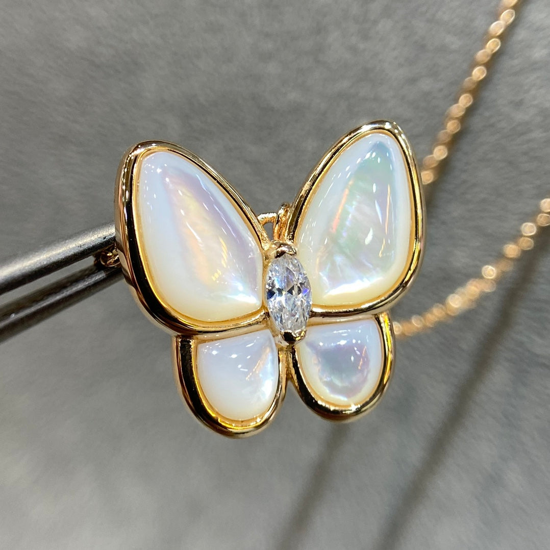 [RAFFINE]BUTTERFLY MOP DIAMOND NECKLACE