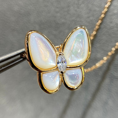 [RAFFINE]BUTTERFLY MOP DIAMOND NECKLACE