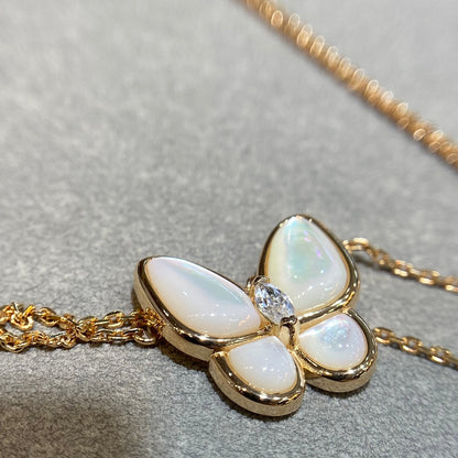 [RAFFINE]BUTTERFLY MOP DIAMOND NECKLACE