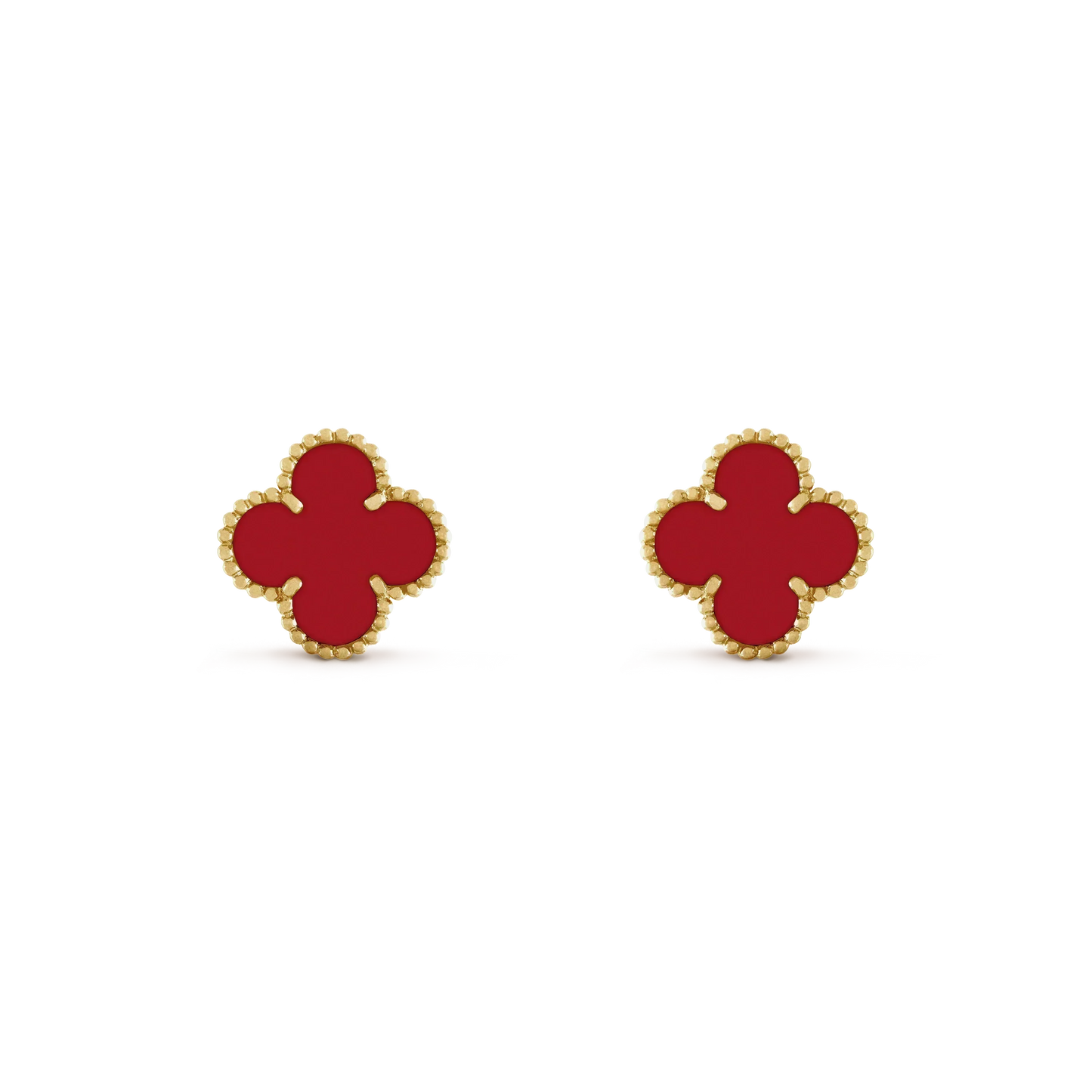 [RAFFINE]CLOVER MINI 9.5MM CARNELIAN EARRINGS