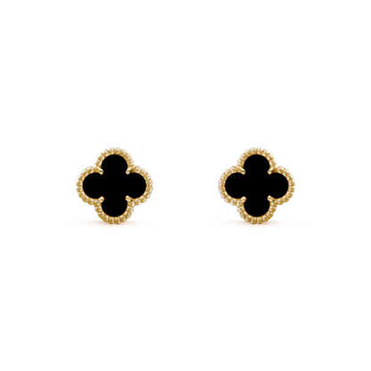 [RAFFINE]CLOVER MINI 9.5MM BLACK MOP EARRINGS