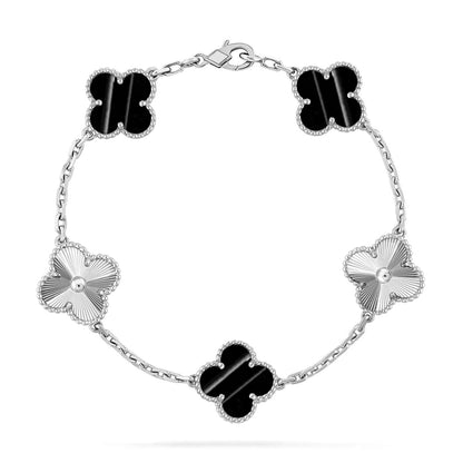 [RAFFINE] CLOVER 5 MOTIF PULSAR STONE BRACELET COLLECTION