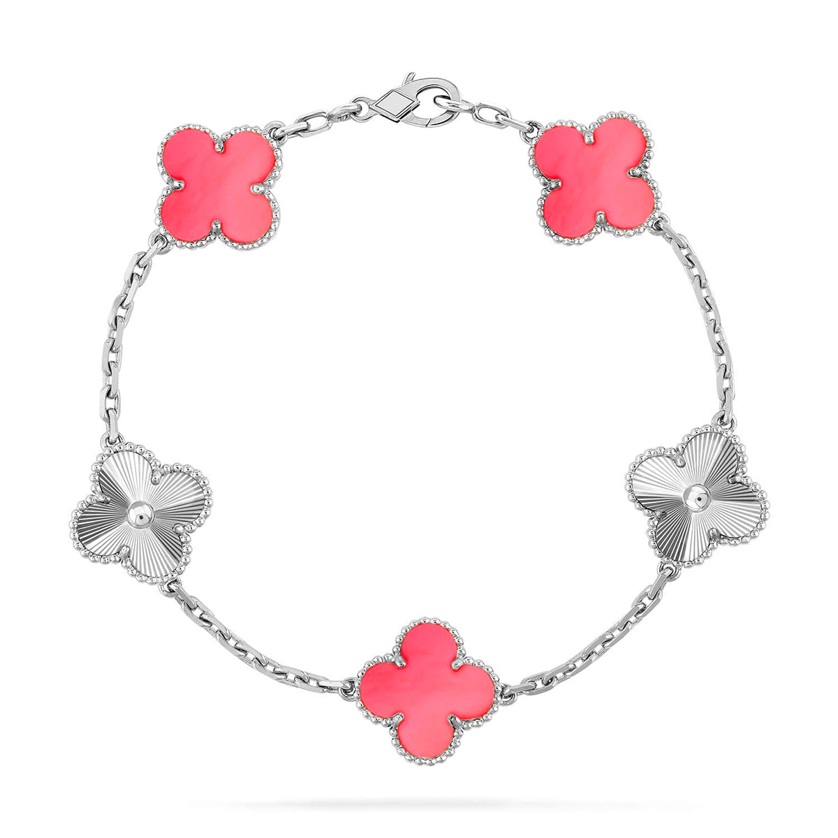 [RAFFINE] CLOVER 5 MOTIFS  PINK MOP BRACELET COLLECTION