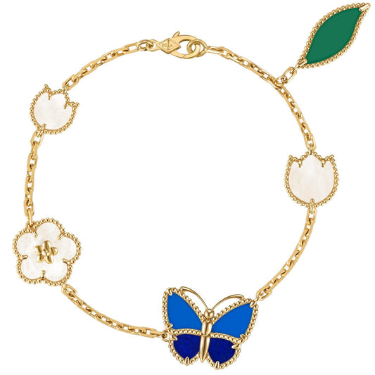 [RAFFINE]LUCKY SPRING BUTTERFLY 5 MOTIF BRACELET