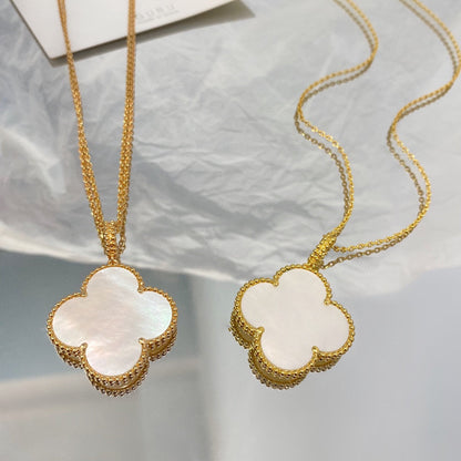 [RAFFINE]CLOVER 25MM MOP LARGE PENDANT NECKLACE