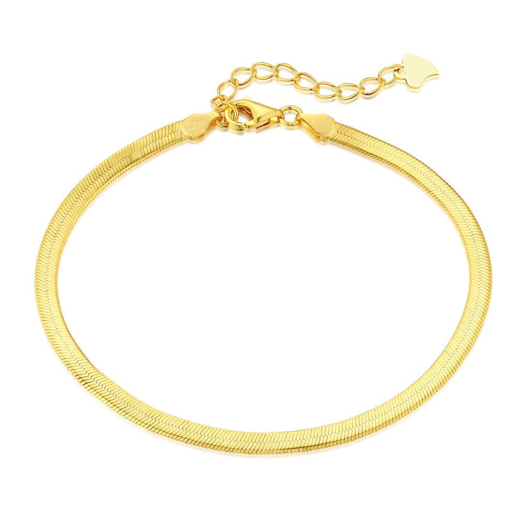 [RAFFINE]Flat Snake Bone Chain Blade Necklace