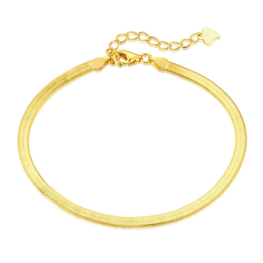[RAFFINE]Flat Snake Bone Chain Blade Necklace