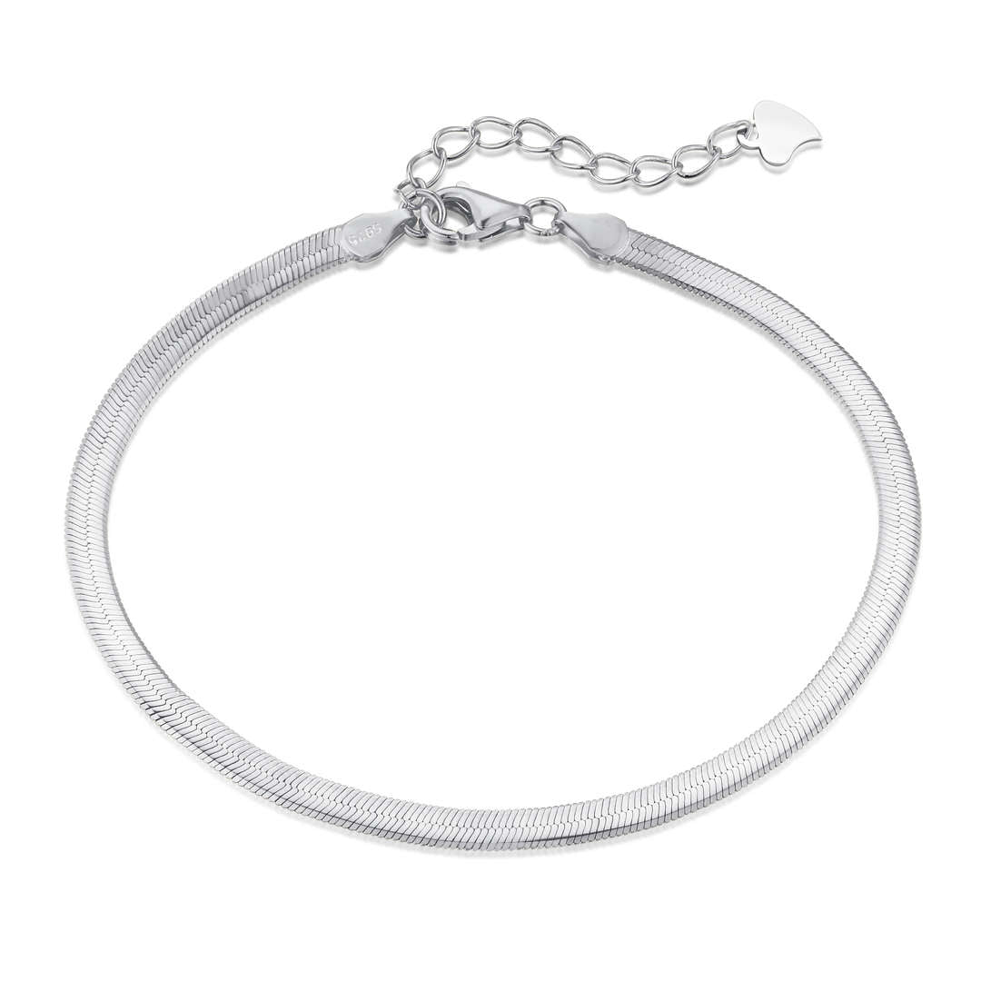 [RAFFINE]Flat Snake Bone Chain Blade Necklace