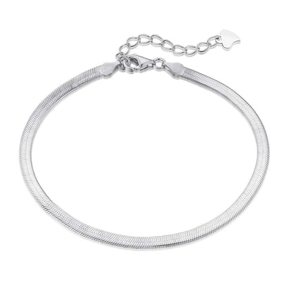 [RAFFINE]Flat Snake Bone Chain Blade Necklace