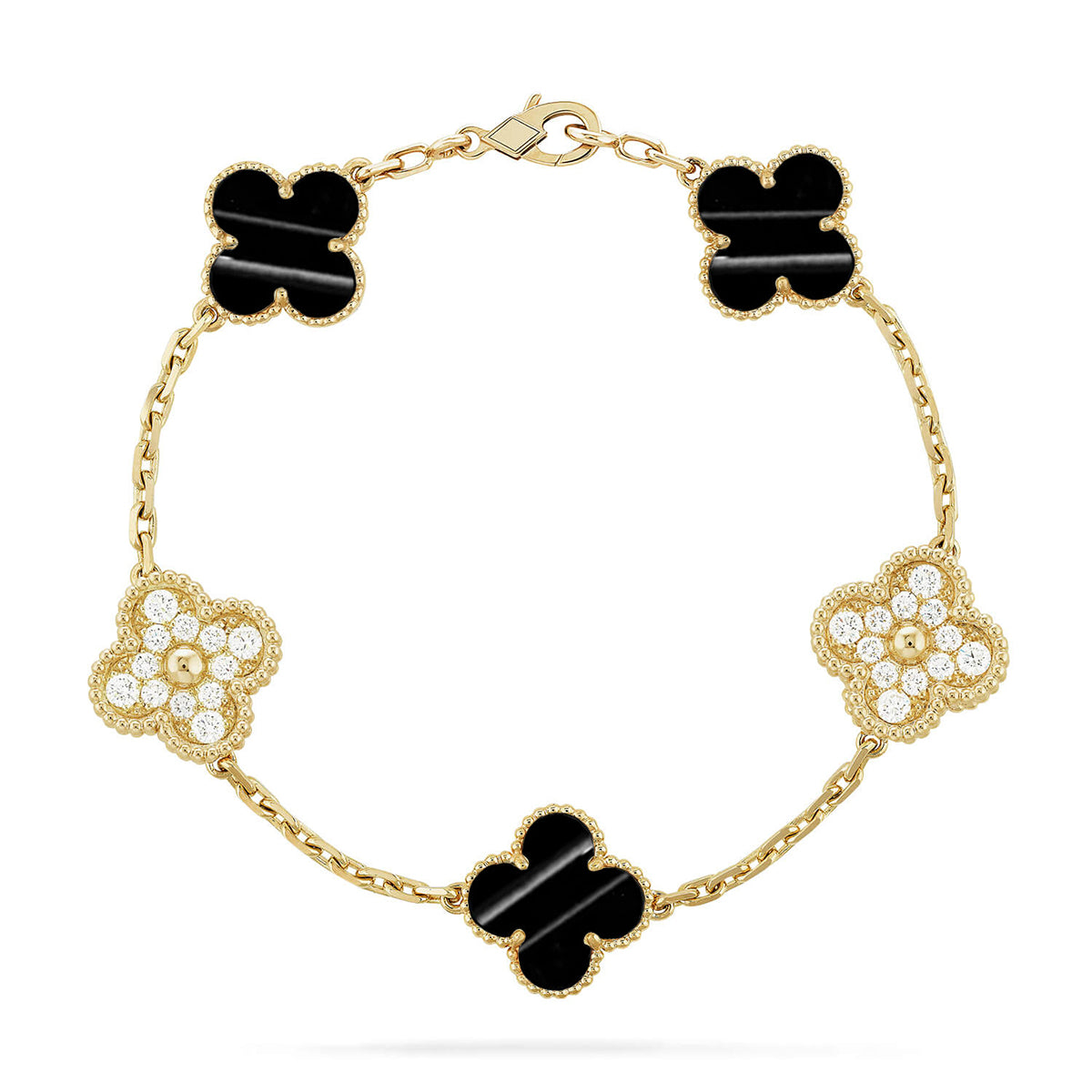 [RAFFINE] CLOVER 5 MOTIF PULSAR STONE BRACELET COLLECTION