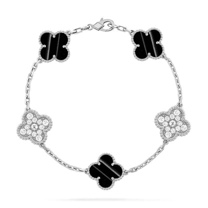[RAFFINE] CLOVER 5 MOTIF PULSAR STONE BRACELET COLLECTION