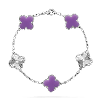 [RAFFINE]CLOVER 5 MOTIF LIGHT PURPLE BRACELET COLLECTION