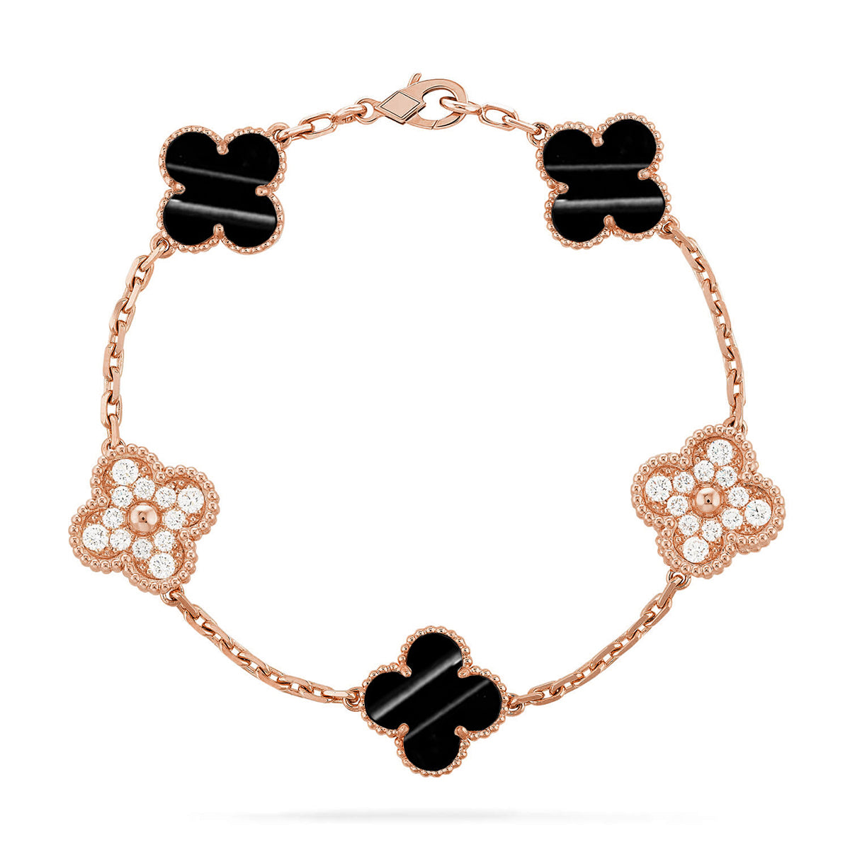 [RAFFINE] CLOVER 5 MOTIF PULSAR STONE BRACELET COLLECTION