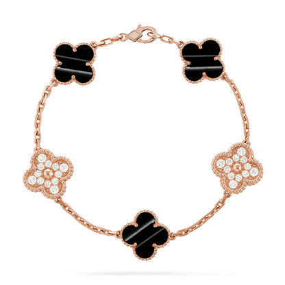 [RAFFINE] CLOVER 5 MOTIF PULSAR STONE BRACELET COLLECTION