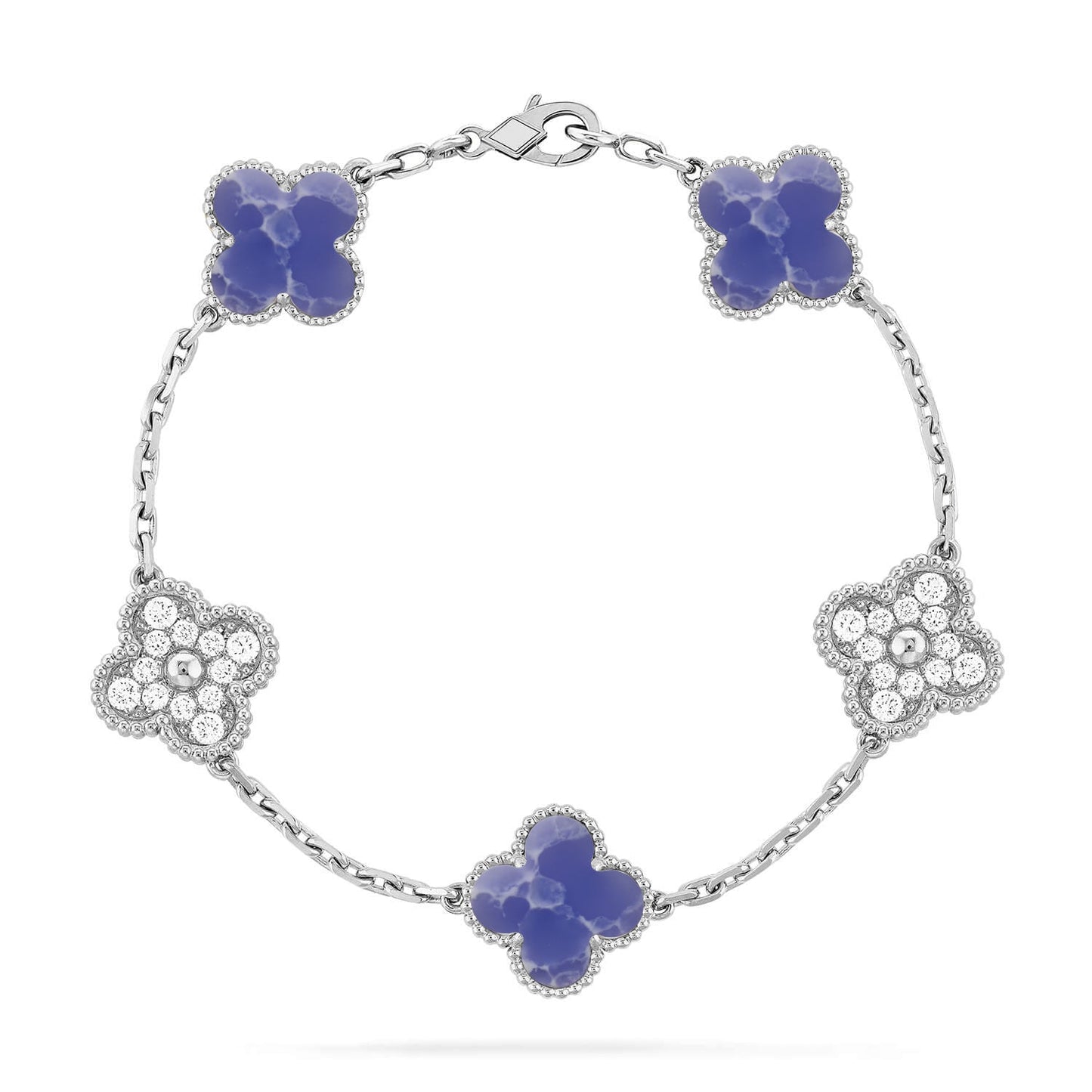 [RAFFINE]CLOVER 5 MOTIF BLUE VEINS BRACELET COLLECTION