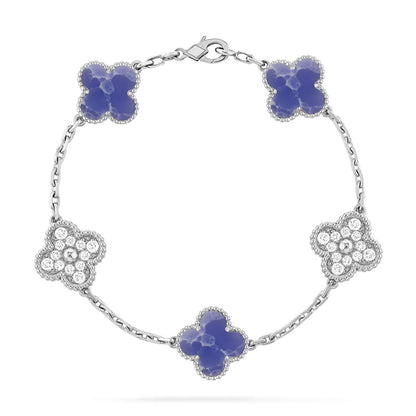 [RAFFINE]CLOVER 5 MOTIF BLUE VEINS BRACELET COLLECTION