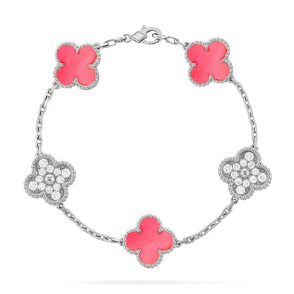 [RAFFINE] CLOVER 5 MOTIFS  PINK MOP BRACELET COLLECTION