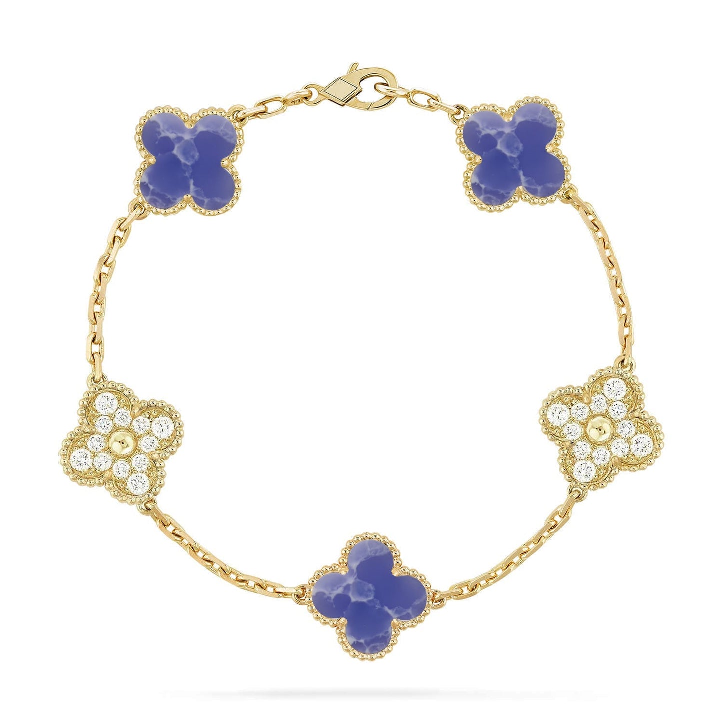 [RAFFINE]CLOVER 5 MOTIF BLUE VEINS BRACELET COLLECTION