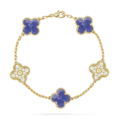 [RAFFINE]CLOVER 5 MOTIF BLUE VEINS BRACELET COLLECTION