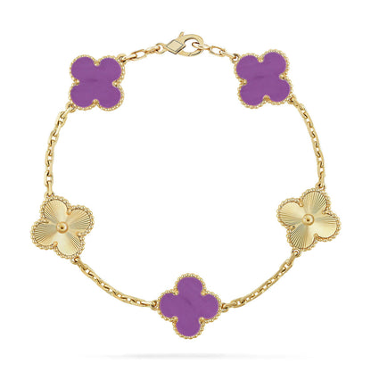 [RAFFINE] CLOVER 5 MOTIF VIOLET BRACELET COLLECTION