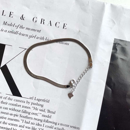 [RAFFINE]Flat Snake Bone Chain Blade Necklace