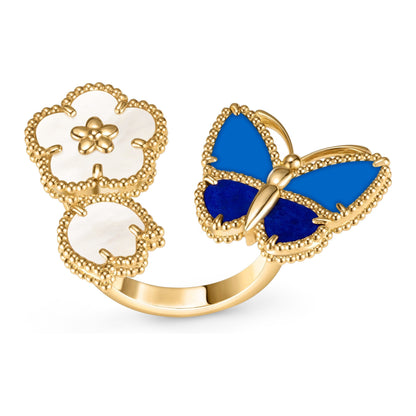 [RAFFINE]LUCKY SPRING BUTTERFLY OPEN-FACE RINGS